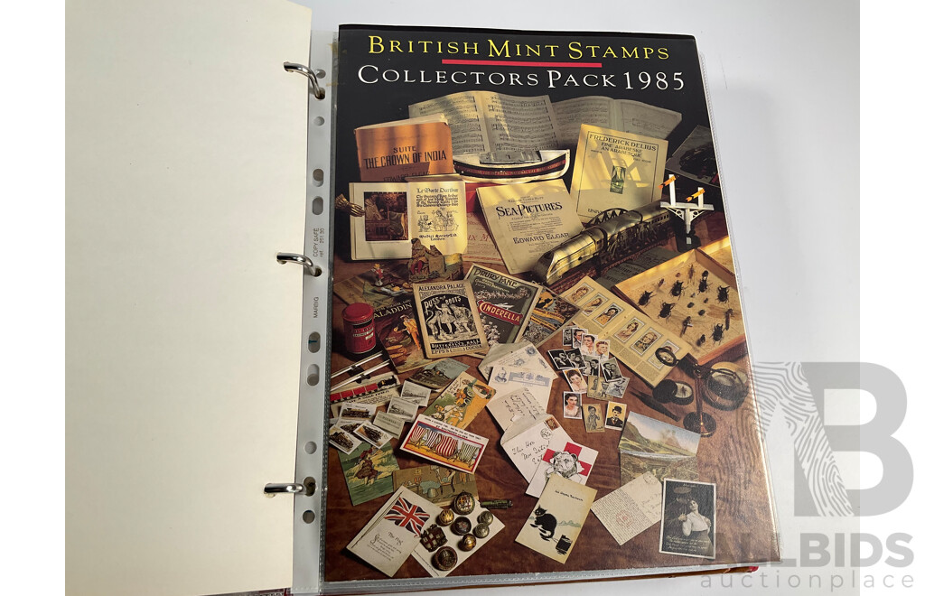 Two Albums of United Kingdom First Day Covers, Stamp Packs and Maximum Cards Spanning 1977 to 1987 Including Consecutive Year Packs 1981 to 1987