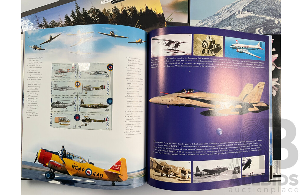 Six Canadian Annual Stamp Albums Including 1996, 1997, 1998, 1999, 2000, 2000 Millennium Collection