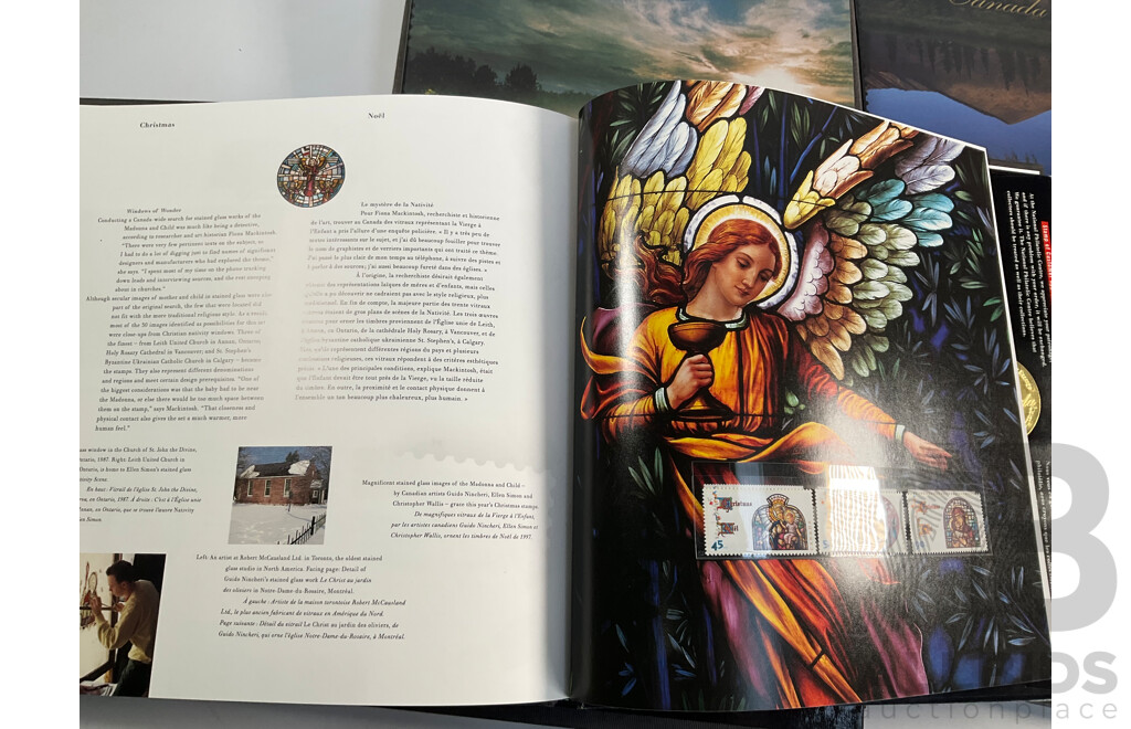 Six Canadian Annual Stamp Albums Including 1996, 1997, 1998, 1999, 2000, 2000 Millennium Collection