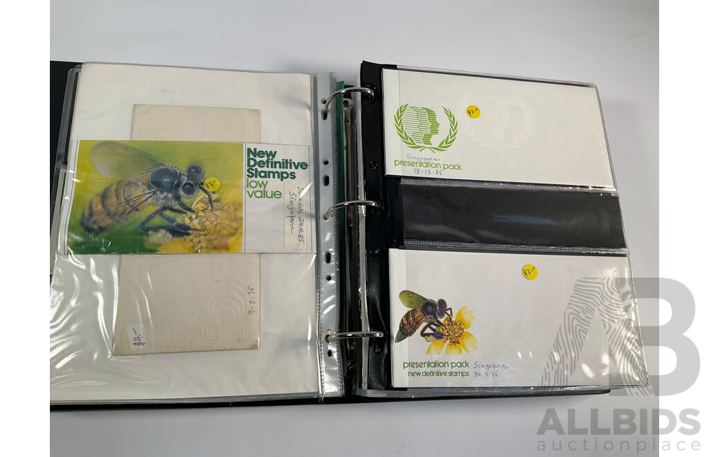 Album of Vintage International First Day Covers Including India, Gibraltar, South Africa, Singapore, Malaysia, Sarawak, Fiji, Pitcairn Islands, Solomon Islands