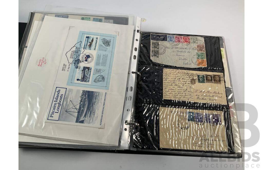 Album of Vintage International First Day Covers Including India, Gibraltar, South Africa, Singapore, Malaysia, Sarawak, Fiji, Pitcairn Islands, Solomon Islands