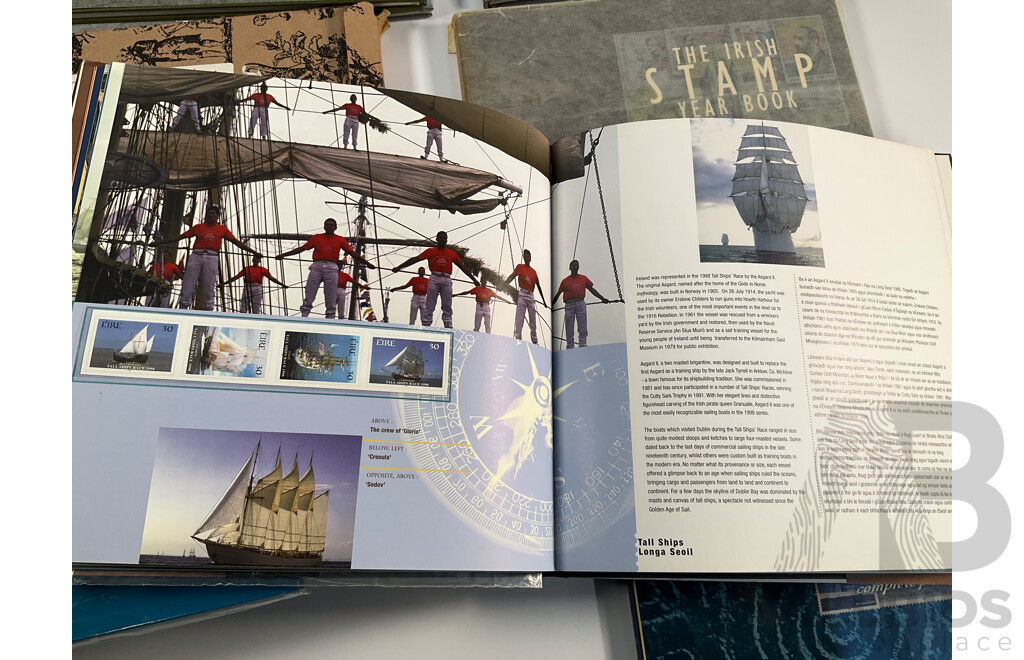 Eleven Irish Annual Stamp Albums Including 1989-1990, 1990-1991, 1990-1991 Special Edition, 1991-1992(2) 1994-1995, 1995-1996, 1997, 1998, 1999, 2000