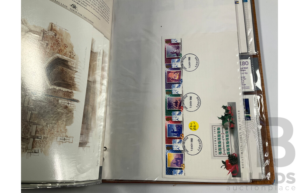 Album of United Kingdom Stamp Packs, Stamp Books and First Day Covers Spanning 1988-1990