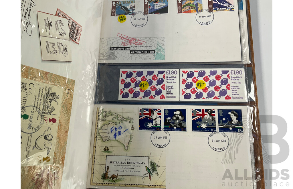 Album of United Kingdom Stamp Packs, Stamp Books and First Day Covers Spanning 1988-1990