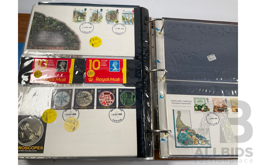 Album of United Kingdom Stamp Packs, Stamp Books and First Day Covers Spanning 1988-1990