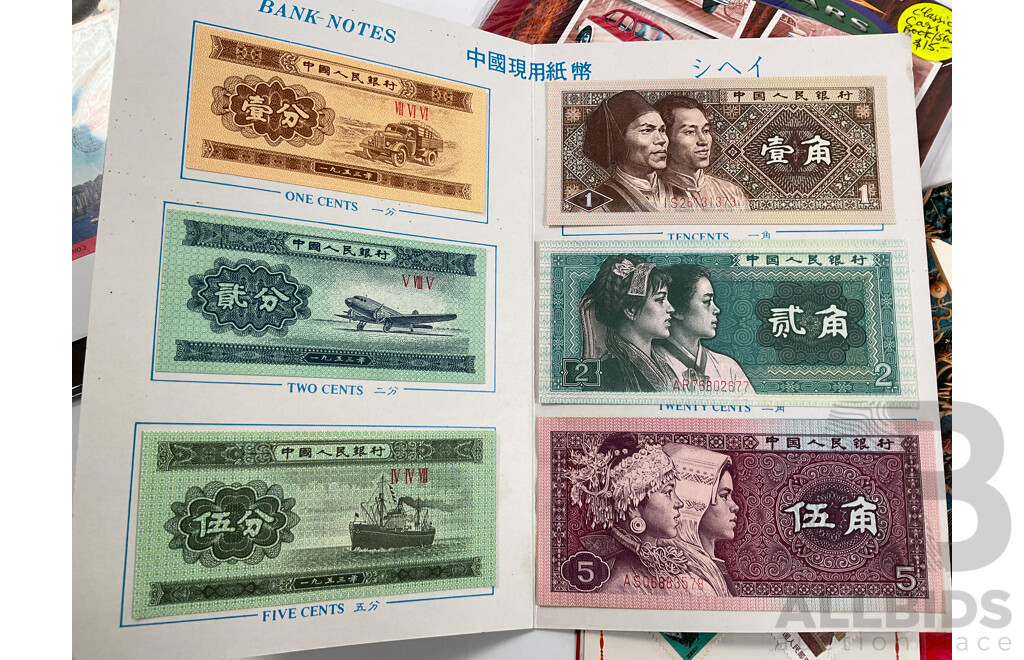 Collection of International Stamp Packs and First Day Covers Including United Stamps of All Nations Series, Australia, New Zealand, Hong Kong, China, Poland