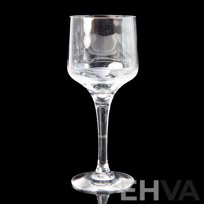 Collection Mid Century Orrefors Stemware Comprising Eight Brandy Balloons, Nine Wine Glasses and Seven Liqueur Glasses