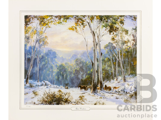 Kevin Best OAM (20th Century, Australian, 1932-2012), Alpine Wanderers; Muffled Thunder; Sunrise Meadow & Shangri-La, Set of Four Signed & Editioned Prints After Originals, 49H x 59W cm (unframed) (4)