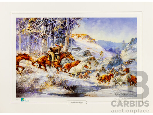 d'Arcy Doyle (20th Century, Australian, 1932-2001), Lost but Found & [5 More] (1994-95), Six Limited Editioned & Signed Prints After Originals, 64H x 87W cm (unframed) (6)