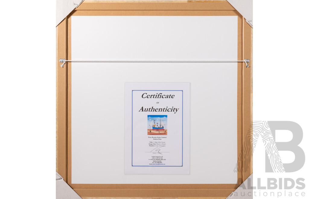 Peter Browne, (20th Century, Australian, 1947-), A Ship of the Desert, Giclee Limited Edition Print, Hand Signed, 65 x 65 cm (frame)