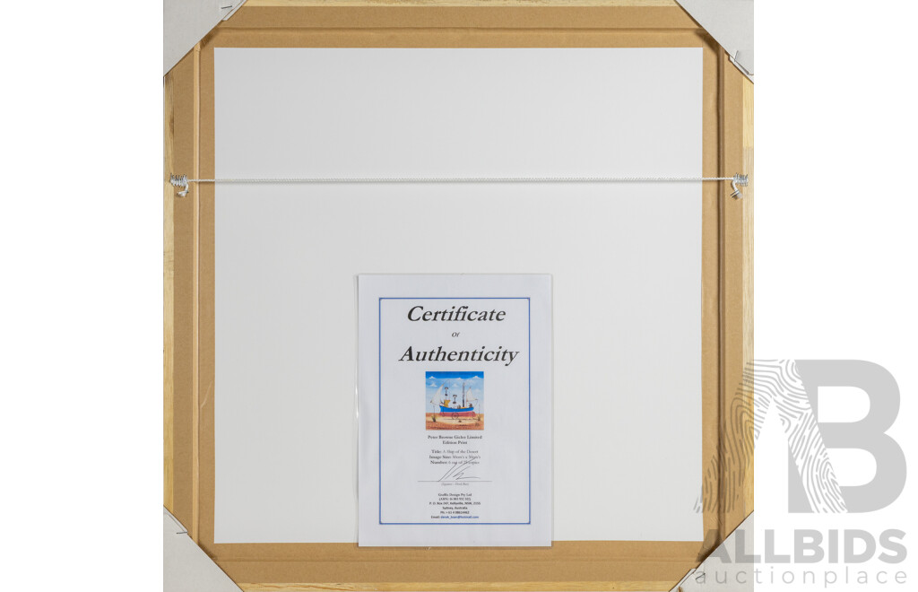 Peter Browne, (20th Century, Australian, 1947-), A Ship of the Desert, Giclee Limited Edition Print, Hand Signed, 65 x 65 cm (frame)