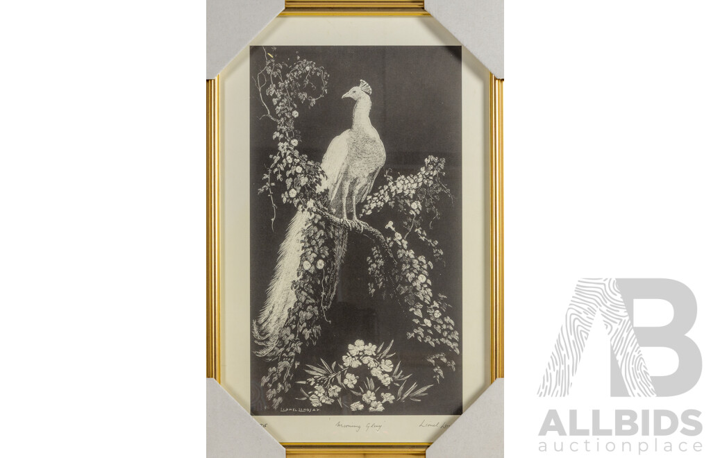 Lionel Arthur Lindsay, (19/20th Centuries, Australian, 1874-1961), Morning Glory, Reproduction Limited Edition Quality Print After Original Woodcut, 54 x 36 cm (frame)