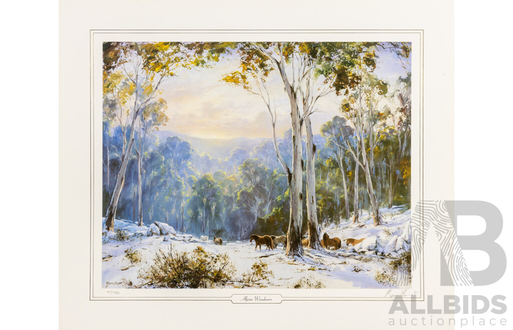Kevin Best OAM (20th Century, Australian, 1932-2012), Alpine Wanderers; Muffled Thunder; Sunrise Meadow & Shangri-La, Set of Four Signed & Editioned Prints After Originals, 49H x 59W cm (unframed) (4)