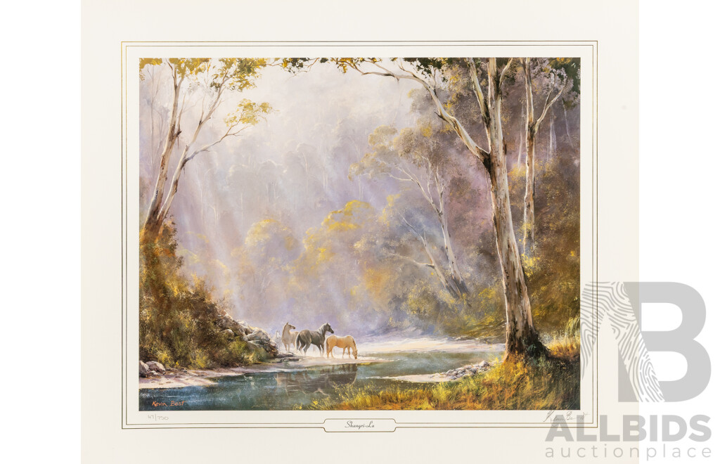 Kevin Best OAM (20th Century, Australian, 1932-2012), Alpine Wanderers; Muffled Thunder; Sunrise Meadow & Shangri-La, Set of Four Signed & Editioned Prints After Originals, 49H x 59W cm (unframed) (4)