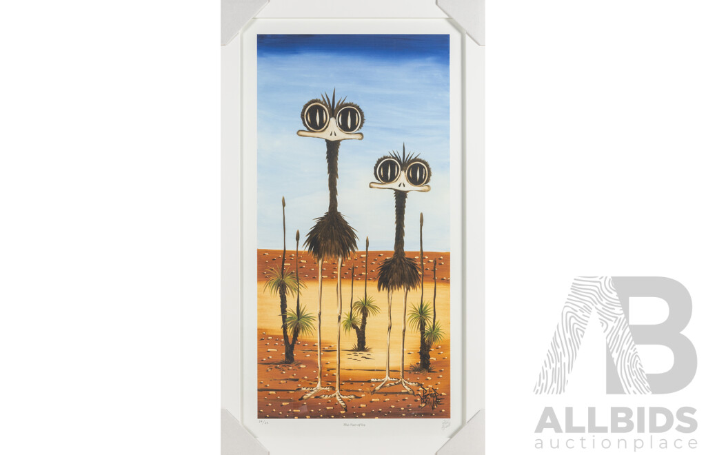 Peter Browne, (20th Century, Australian, 1947-), The Two of Us, Giclee Limited Edition Print, Hand Signed, 90 x 52 cm (frame)