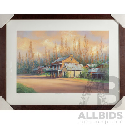 John Vander, (20th Century, Belgian-Born Australian, 1945-), White Horse Inn, Berrima (1994), Wonderful Quality Reproduction Print After Original Oil, 65 x 83 cm (frame)