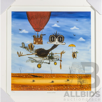 Peter Browne, (20th Century, Australian, 1947-), We Have Lift Off, Giclee Limited Edition Print, Hand Signed, 65H x 65W cm (frame)
