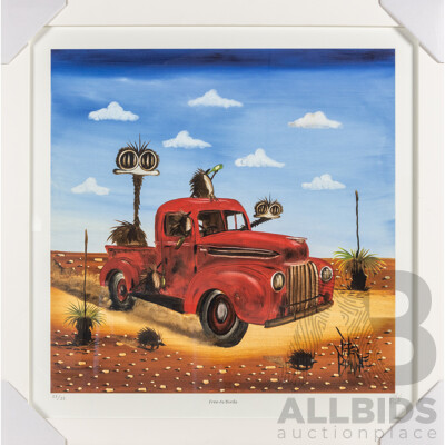 Peter Browne, (20th Century, Australian, 1947-), Free as Birds, Giclee Limited Edition Print, Hand Signed, 65H x 65W cm (frame)