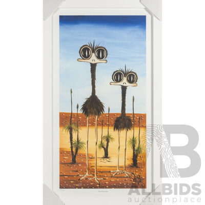 Peter Browne, (20th Century, Australian, 1947-), The Two of Us, Giclee Limited Edition Print, Hand Signed, 90 x 52 cm (frame)