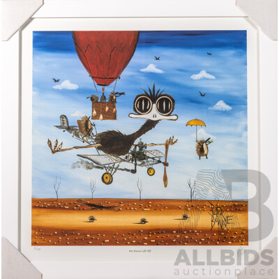 Peter Browne, (20th Century, Australian, 1947-), We Have Lift Off, Giclee Limited Edition Print, Hand Signed, 65 x 65 cm (frame)