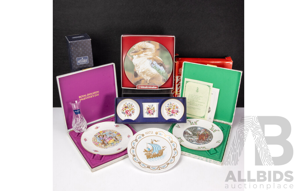 Collection of Boxed Vintage Ceramics and Crystal Including Spode, Royal Doulton, Royal Worcester, Westminster and Stuart