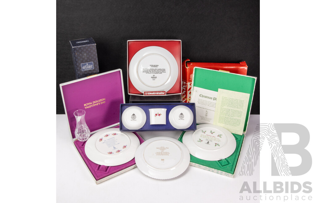 Collection of Boxed Vintage Ceramics and Crystal Including Spode, Royal Doulton, Royal Worcester, Westminster and Stuart