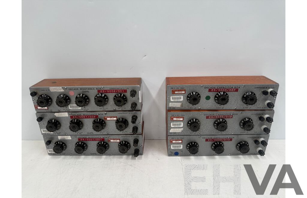 6x Lion Mount Decade Capacitor Boxes