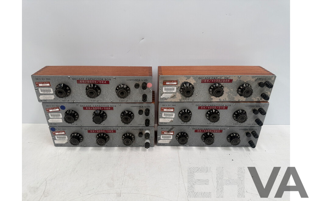 6x Lion Mount Decade Capacitor Boxes