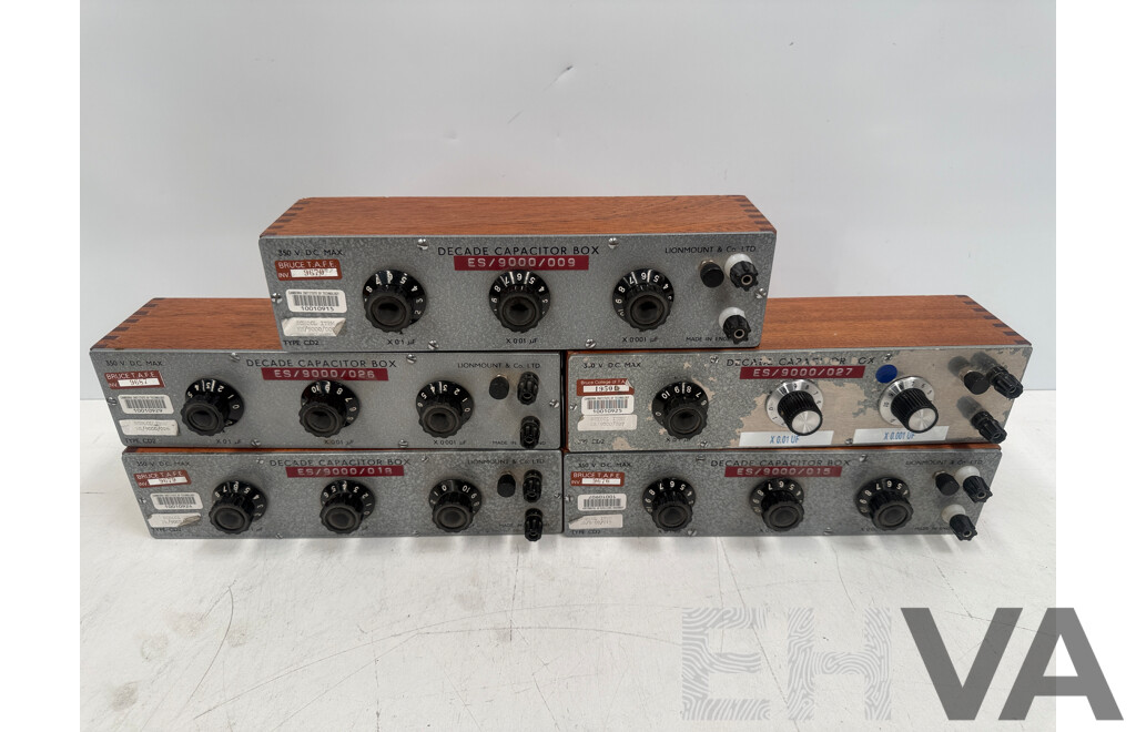 5x Lion Mount Decade Capacitor Boxes