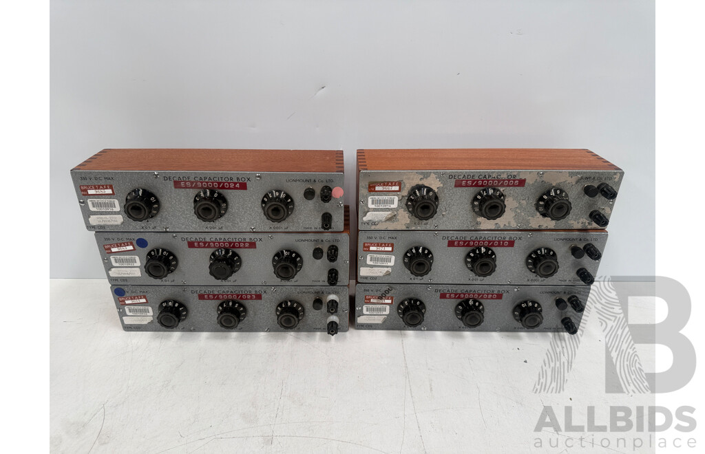 6x Lion Mount Decade Capacitor Boxes