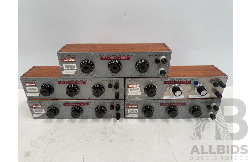 5x Lion Mount Decade Capacitor Boxes