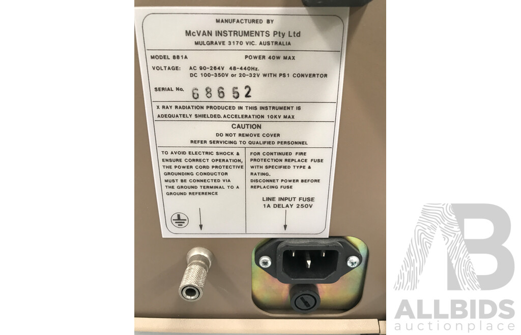McVan Instruments PowerScope II 881A Oscilloscope