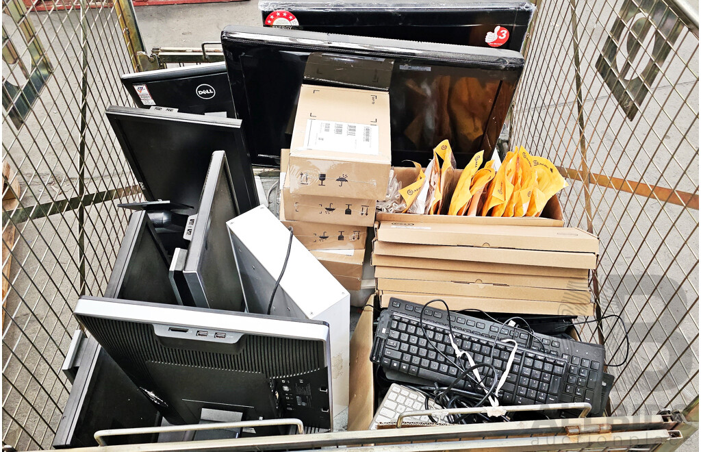 Pallet Lot of Assorted Monitors/Keyboards/Mice/IT Accessories