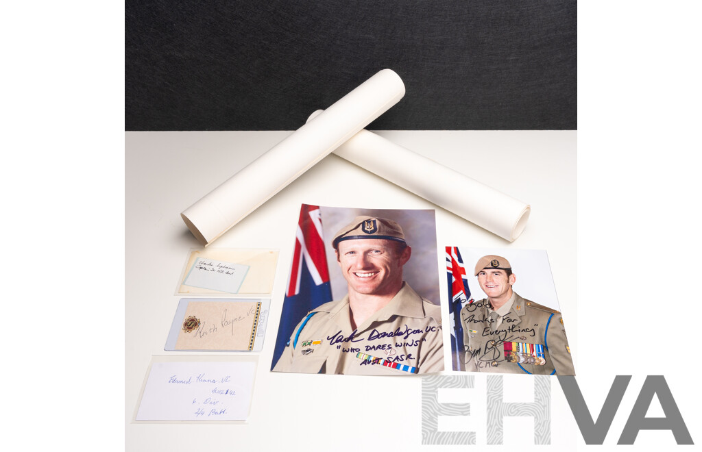 Collection of Nine Autographs From Victoria Cross Recipients