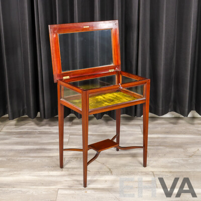 Edwardian Glass Top Display Table
