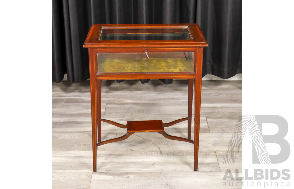Edwardian Glass Top Display Table