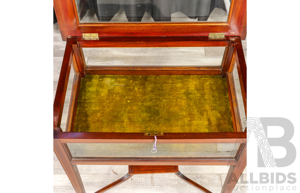 Edwardian Glass Top Display Table