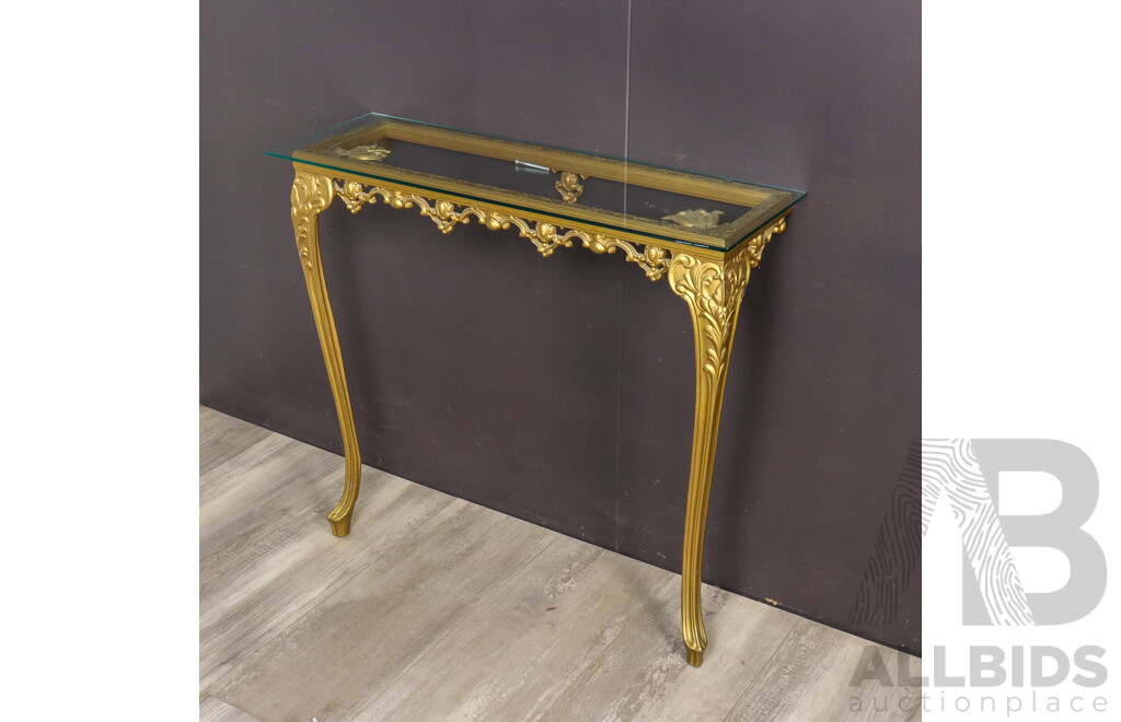 Vintage Brass Wall Mount Console Table
