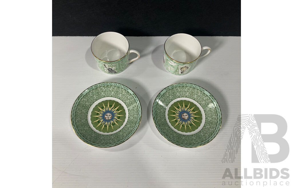 Pair of Wedgwood Millennium 1998 Cup and Saucer