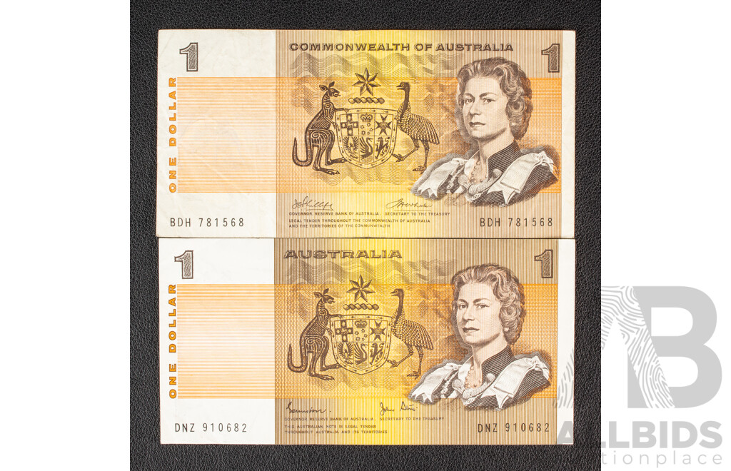 Collection of Australian Banknotes Including Four 1972 Five Dollar Notes Including 1972 Phillips/Wheeler R204, 1976 Knight/Wheeler R206a, Two 1997 Macfarlane/Evans, 1985 Two Dollars Johnston/Fraser R89...........
