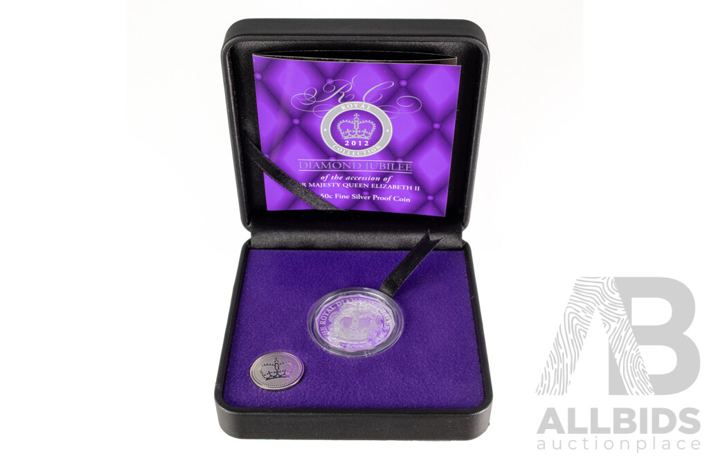 Australian RAM 2012 Silver Proof Fifty Cent Coin, Diamond Jubilee of the Accession of Queen Elizabeth II