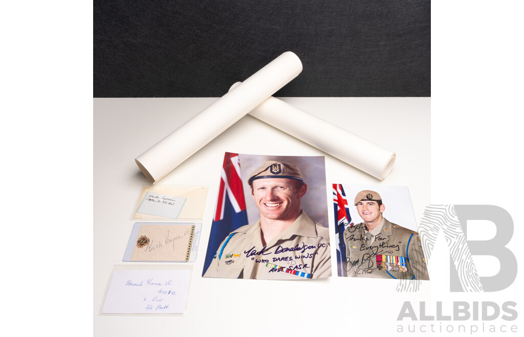 Collection of Nine Autographs From Victoria Cross Recipients