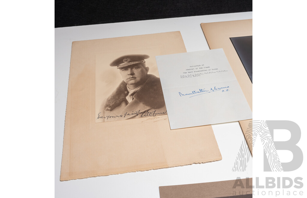 Collection of Five Autographs From Ware Heroes