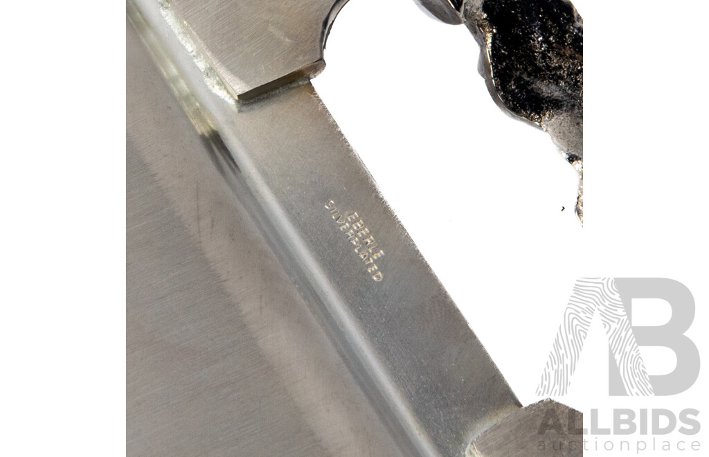 Vintage Silver Plate Serving Tray with Etched Detail