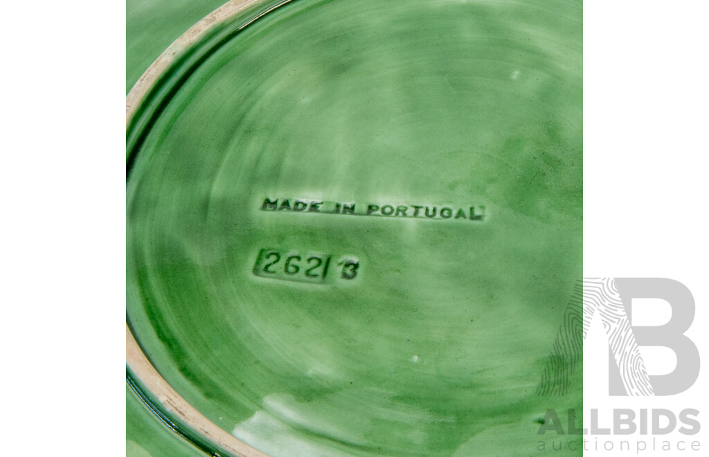 Bordallo Pinheiro Cabbage Leaf Bowl and Dish, Portugal