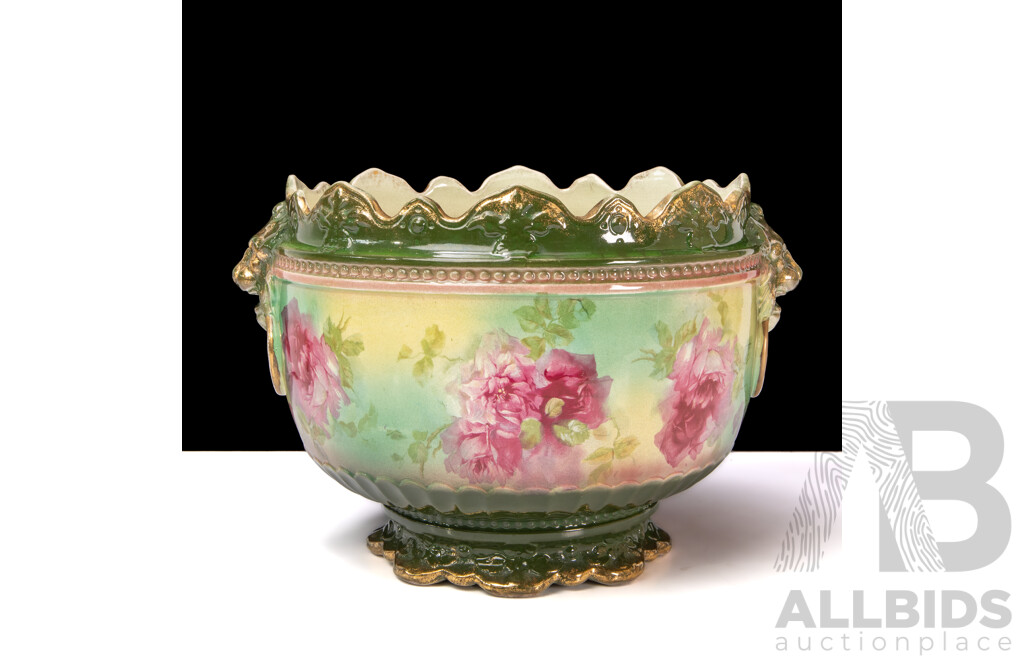 Vintage English Porcelain Hand Painted Jardiniere
