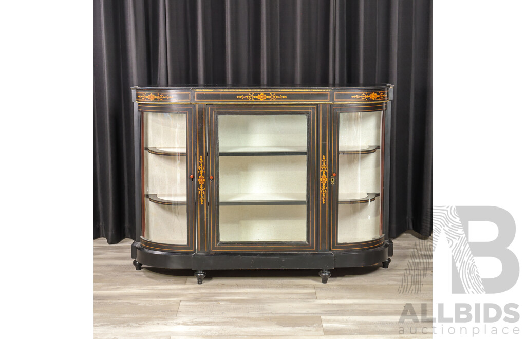 Victorian Ebonised D End Credenza