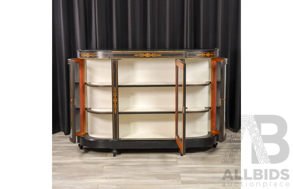 Victorian Ebonised D End Credenza