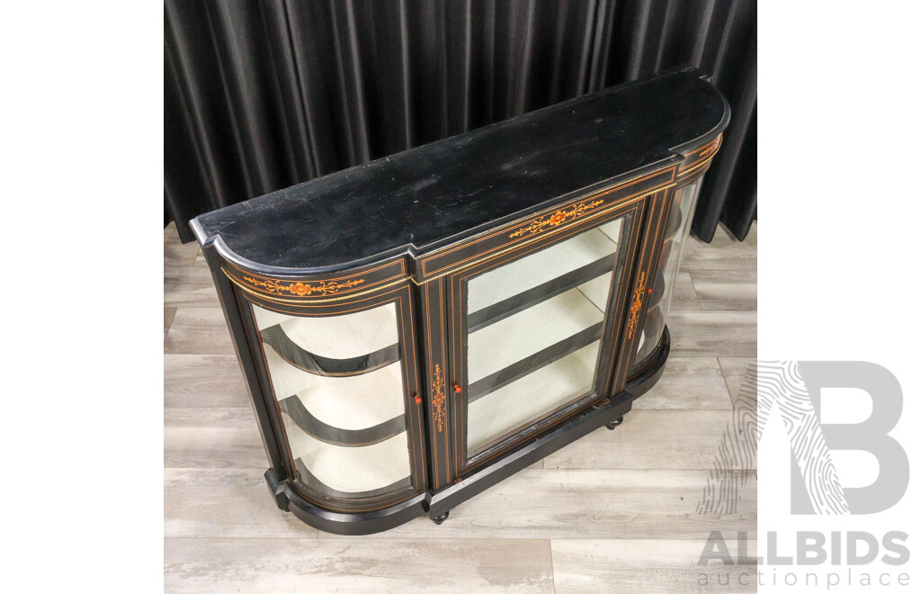 Victorian Ebonised D End Credenza