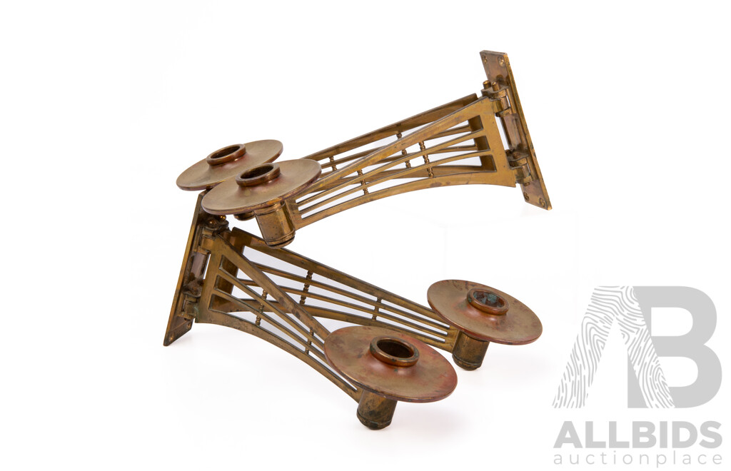 Pair of Vintage Brass Piano Sconces